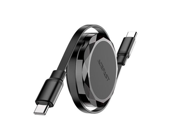 Дата кабель USB-C to USB-C 0.8m 60W dual retraction C13-03 Black Acefast (6974316280132)