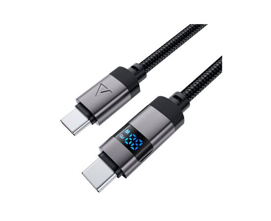 Дата кабель USB-C to USB-C 1.2m 60W digital display C15-03 Black Acefast (6974316283720), изображение 3 Дата кабель USB-C to USB-C 1.2m 60W digital display C15-03 Black Acefast (6974316283720), изображение 3