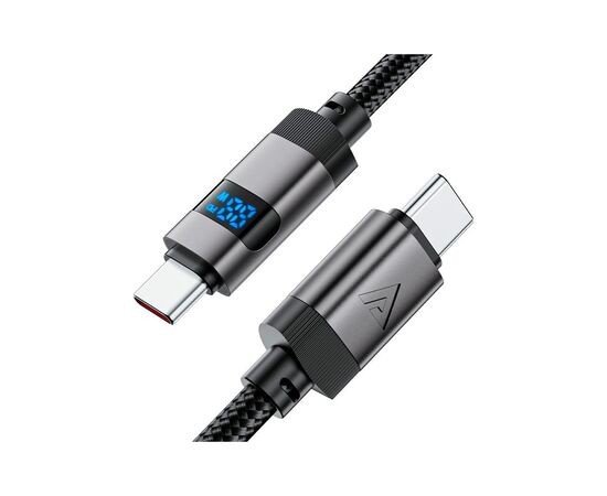 Дата кабель USB-C to USB-C 1.2m 60W digital display C15-03 Black Acefast (6974316283720), изображение 4 Дата кабель USB-C to USB-C 1.2m 60W digital display C15-03 Black Acefast (6974316283720), изображение 4