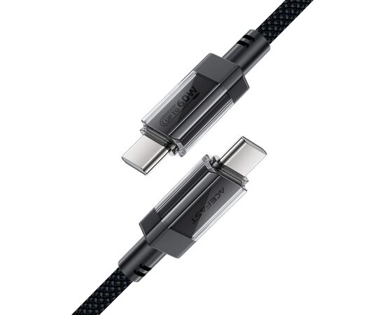 Дата кабель USB-C to USB-C 1.2m 60W stainless steel C12-03 Black Acefast (6974316283317), изображение 4 Дата кабель USB-C to USB-C 1.2m 60W stainless steel C12-03 Black Acefast (6974316283317), изображение 4