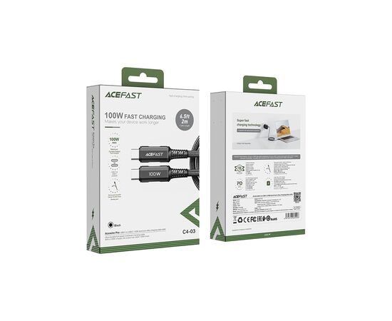 Дата кабель USB-C to USB-C 2.0m 100W C4-03 Acefast (6974316280996), изображение 3 Дата кабель USB-C to USB-C 2.0m 100W C4-03 Acefast (6974316280996), изображение 3