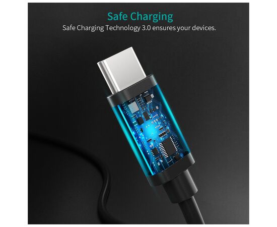 Дата кабель Кабель USB 2.0 Type-C M-M, 0.5 м,чорний Choetech Choetech (CC0001-V4-PE), изображение 3 Дата кабель Кабель USB 2.0 Type-C M-M, 0.5 м,чорний Choetech Choetech (CC0001-V4-PE), изображение 3