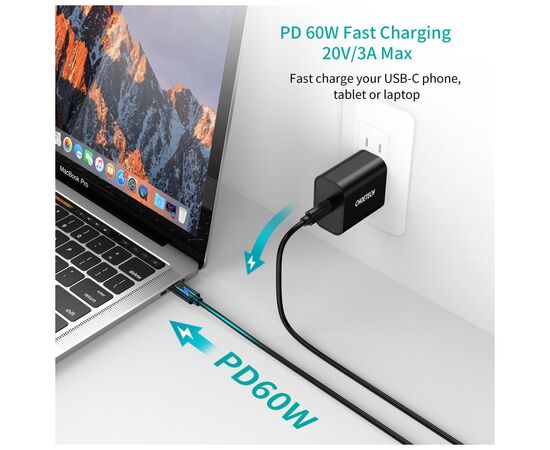 Дата кабель Кабель USB 2.0 Type-C M-M, 0.5 м,чорний Choetech Choetech (CC0001-V4-PE), изображение 5 Дата кабель Кабель USB 2.0 Type-C M-M, 0.5 м,чорний Choetech Choetech (CC0001-V4-PE), изображение 5
