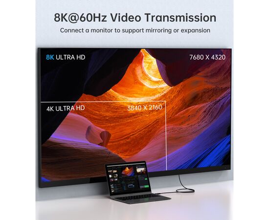 Дата кабель USB-C to USB-C 1.2m USB4.0 Gen3 240W (8K HDR) Choetech (XCC-1040-GY), изображение 10 Дата кабель USB-C to USB-C 1.2m USB4.0 Gen3 240W (8K HDR) Choetech (XCC-1040-GY), изображение 10