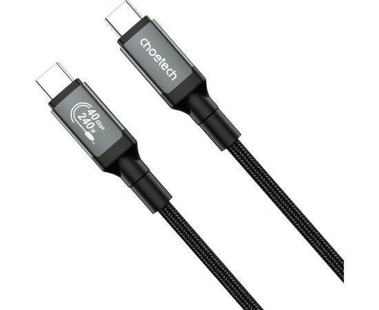 Дата кабель USB-C to USB-C 1.2m USB4.0 Gen3 240W (8K HDR) Choetech (XCC-1040-GY), изображение 2 Дата кабель USB-C to USB-C 1.2m USB4.0 Gen3 240W (8K HDR) Choetech (XCC-1040-GY), изображение 2