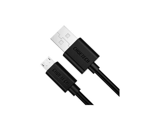Дата кабель USB 2.0 AM to Micro 5P 1.2m PVC Choetech (AB003-BK), изображение 2 Дата кабель USB 2.0 AM to Micro 5P 1.2m PVC Choetech (AB003-BK), изображение 2