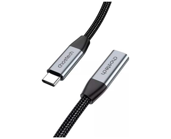 Дата кабель USB-C 3.1 AM/AF 2.0m 10Gbps 100W nylon braid Choetech (XCC-1039-CA-GY), изображение 3 Дата кабель USB-C 3.1 AM/AF 2.0m 10Gbps 100W nylon braid Choetech (XCC-1039-CA-GY), изображение 3