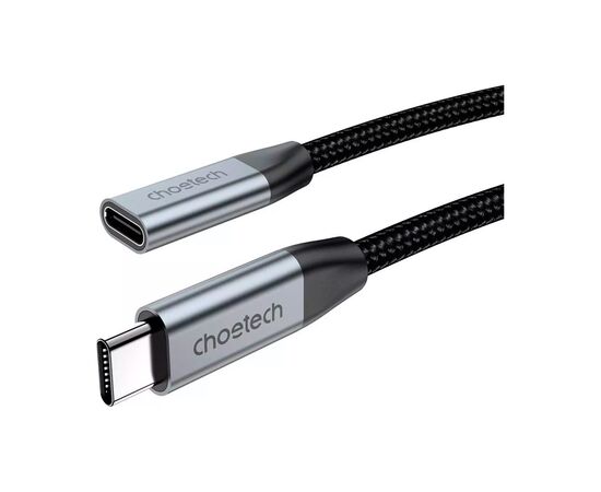 Дата кабель USB-C 3.1 AM/AF 2.0m 10Gbps 100W nylon braid Choetech (XCC-1039-CA-GY), изображение 4 Дата кабель USB-C 3.1 AM/AF 2.0m 10Gbps 100W nylon braid Choetech (XCC-1039-CA-GY), изображение 4