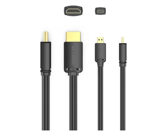 Кабель мультимедийный HDMI to HDMI Micro 3.0m V2.0 4K 60Hz18Gbps HDR Dolby Vention (AGIBI), изображение 4 Кабель мультимедийный HDMI to HDMI Micro 3.0m V2.0 4K 60Hz18Gbps HDR Dolby Vention (AGIBI), изображение 4