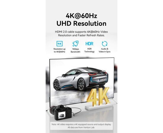 Кабель мультимедийный HDMI to HDMI Micro 3.0m V2.0 4K 60Hz18Gbps HDR Dolby Vention (AGIBI), изображение 6 Кабель мультимедийный HDMI to HDMI Micro 3.0m V2.0 4K 60Hz18Gbps HDR Dolby Vention (AGIBI), изображение 6
