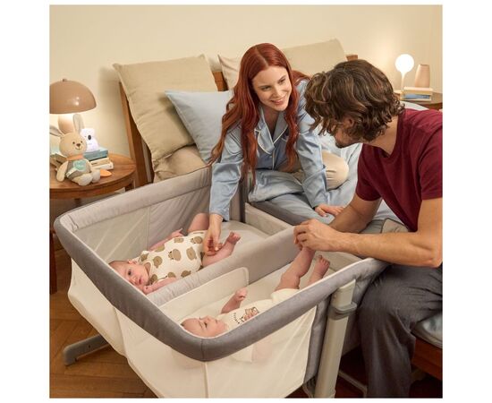 Кроватка Chicco Next2Me Twins для двойни серый (87077.68), изображение 9 Кроватка Chicco Next2Me Twins для двойни серый (87077.68), изображение 9