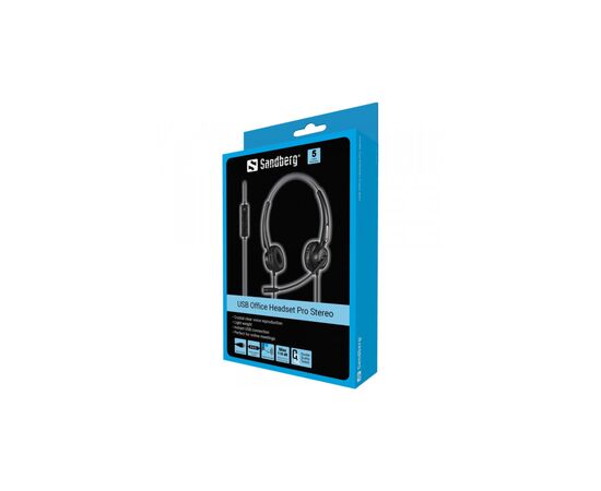 Наушники Sandberg Office Headset Pro Stereo USB Black (126-13), изображение 3 Наушники Sandberg Office Headset Pro Stereo USB Black (126-13), изображение 3