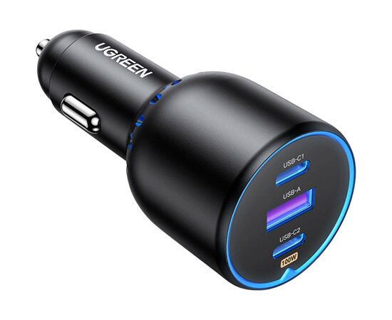 Зарядное устройство Ugreen 3xUSB 130W (2xUSB-C+USB-A) QC 3.0 black (CD293) (90413), изображение 2 Зарядное устройство Ugreen 3xUSB 130W (2xUSB-C+USB-A) QC 3.0 black (CD293) (90413), изображение 2