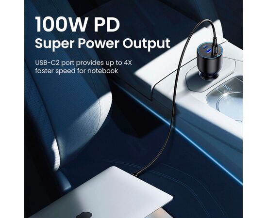 Зарядное устройство Ugreen 3xUSB 130W (2xUSB-C+USB-A) QC 3.0 black (CD293) (90413), изображение 4 Зарядное устройство Ugreen 3xUSB 130W (2xUSB-C+USB-A) QC 3.0 black (CD293) (90413), изображение 4