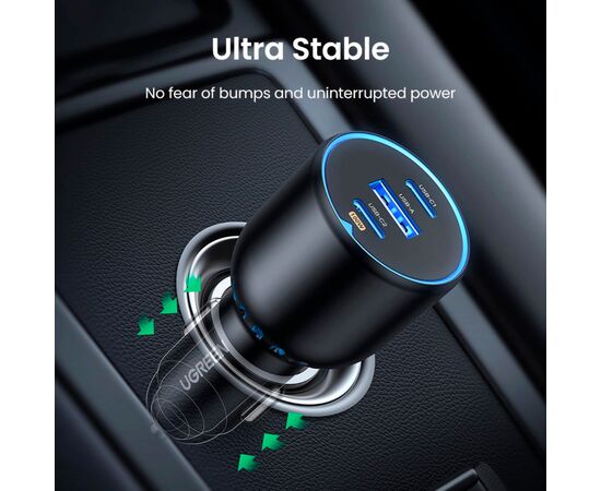 Зарядное устройство Ugreen 3xUSB 130W (2xUSB-C+USB-A) QC 3.0 black (CD293) (90413), изображение 9 Зарядное устройство Ugreen 3xUSB 130W (2xUSB-C+USB-A) QC 3.0 black (CD293) (90413), изображение 9