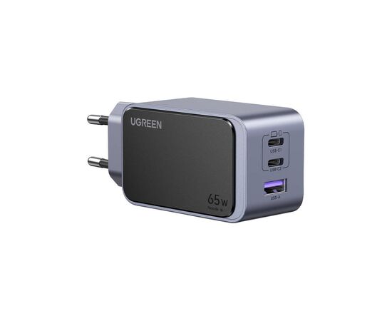 Зарядний пристрій Ugreen 3xUSB 65W (2xUSB-C+USB-A) Gan Nexode Fast Charger Grey X553 (35042)