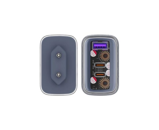 Зарядное устройство Acefast 3xUSB 65W (2xUSB-C+USB-A) Gan A45 Fast Charger Mountain mist (6974316282099), изображение 5 Зарядное устройство Acefast 3xUSB 65W (2xUSB-C+USB-A) Gan A45 Fast Charger Mountain mist (6974316282099), изображение 5
