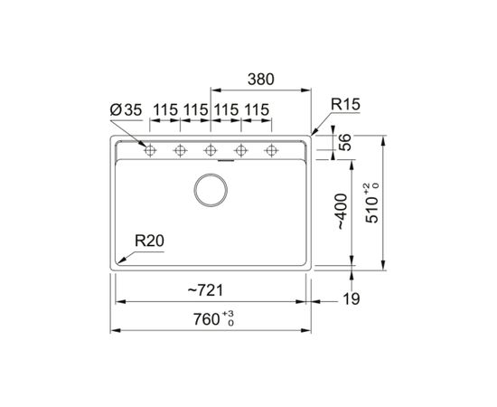 Мойка кухонная Franke 114.0720.005, изображение 2 Мойка кухонная Franke 114.0720.005, изображение 2