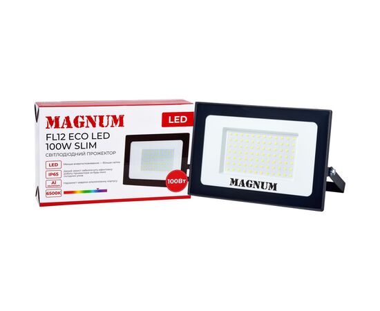 Прожектор MAGNUM FL12 ECO LED 100Вт slim 6500К IP65 (90018087), изображение 4 Прожектор MAGNUM FL12 ECO LED 100Вт slim 6500К IP65 (90018087), изображение 4