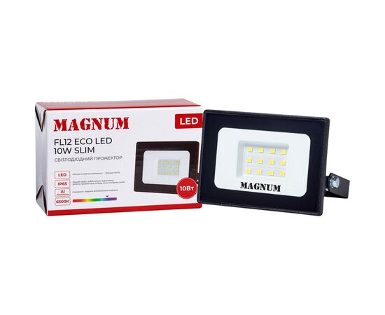 Прожектор MAGNUM FL12 ECO LED 10Вт slim 6500К IP65 (90018080), зображення 4 Прожектор MAGNUM FL12 ECO LED 10Вт slim 6500К IP65 (90018080), зображення 4