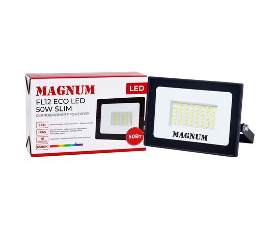 Прожектор MAGNUM FL12 ECO LED 50Вт slim 6500К IP65 (90018085), зображення 4