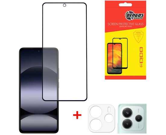 Стекло защитное Dengos Xiaomi Redmi Note 14 4G/5G Kit (DG-TGSCP-08)