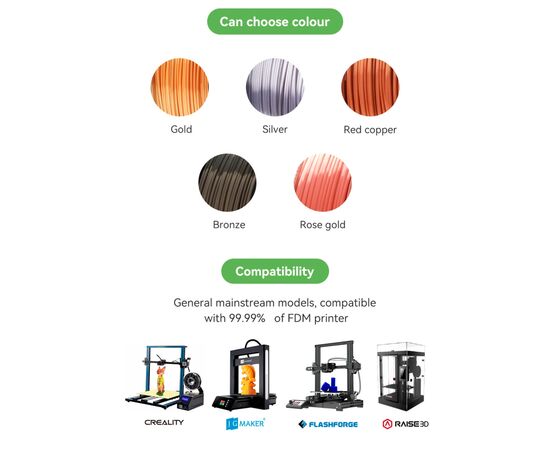 Пластик для 3D-принтера eSUN ePLA-Silk metal color, 1,75мм, 1кг, copper (ePLA-Silk-P175CO1), изображение 3