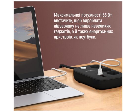 Сетевой фильтр питания ColorWay CW-CHE34PDB 3 роз/4USB GaN3 Pro (CW-CHE34PDB), изображение 11 Сетевой фильтр питания ColorWay CW-CHE34PDB 3 роз/4USB GaN3 Pro (CW-CHE34PDB), изображение 11
