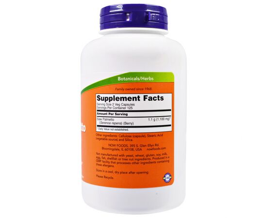 Травы Now Foods Плоды Сереноа (Со Пальметто) 550мг, 250 вегетарианских ка (NOW-04748), изображение 2 Травы Now Foods Плоды Сереноа (Со Пальметто) 550мг, 250 вегетарианских ка (NOW-04748), изображение 2