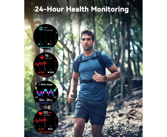 Смарт-часы OUKITEL BT12 Grey (6931940789585), изображение 8 Смарт-часы OUKITEL BT12 Grey (6931940789585), изображение 8