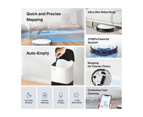 Пылесос TP-Link Tapo RV20 Mop Plus, изображение 5 Пылесос TP-Link Tapo RV20 Mop Plus, изображение 5