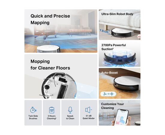 Пылесос TP-Link Tapo RV20 Mop, изображение 4 Пылесос TP-Link Tapo RV20 Mop, изображение 4