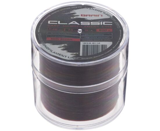 Леска Brain Classic Carp Line (dark brown) 600m 0.28mm 18lb 7.9kg (1858.81.14), изображение 2