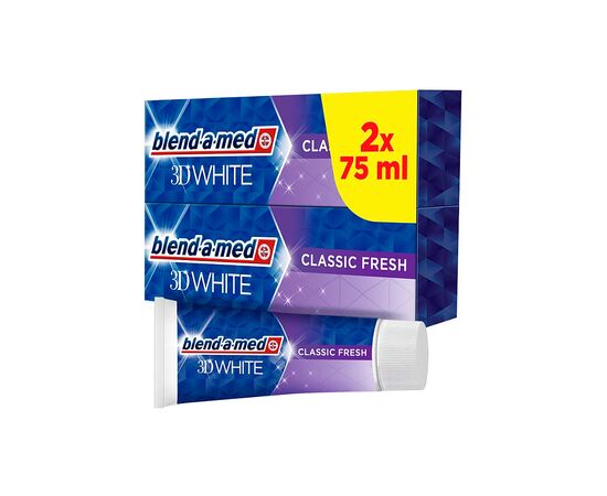 Зубна паста Blend-a-med 3D White Класична свіжість 2 х 75 мл (8006540792940)