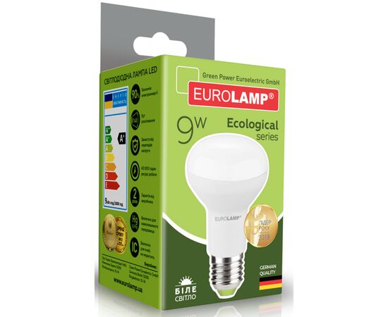 Лампочка Eurolamp LED R63 9W E27 4000K 220V (LED-R63-09274(P)), зображення 2 Лампочка Eurolamp LED R63 9W E27 4000K 220V (LED-R63-09274(P)), зображення 2