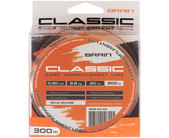 Леска Brain Classic Carp Line (solid orange) 300m 0.30mm 20lb 8.8kg (1858.80.99), изображение 2 Леска Brain Classic Carp Line (solid orange) 300m 0.30mm 20lb 8.8kg (1858.80.99), изображение 2