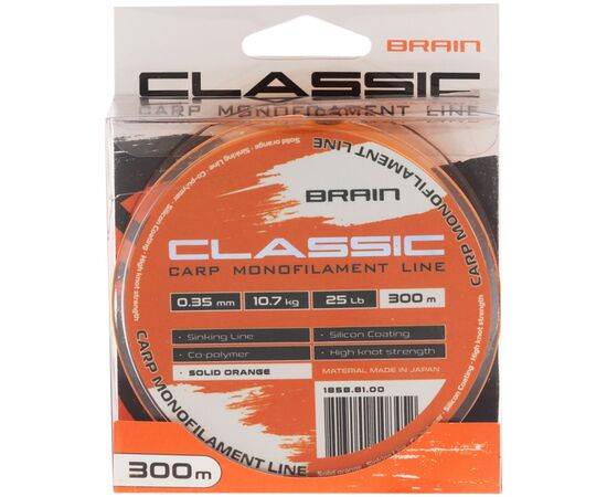 Леска Brain Classic Carp Line (solid orange) 300m 0.35mm 25lb 10.7kg (1858.81.00), изображение 2 Леска Brain Classic Carp Line (solid orange) 300m 0.35mm 25lb 10.7kg (1858.81.00), изображение 2