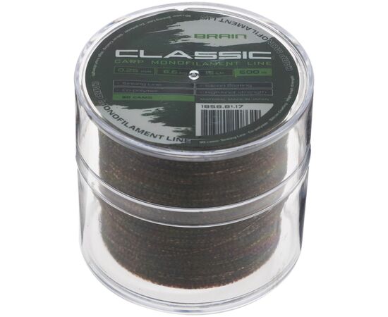 Леска Brain Classic Carp Line 3D (camo) 600m 0.25mm 15lb 6.6kg (1858.81.17), изображение 2 Леска Brain Classic Carp Line 3D (camo) 600m 0.25mm 15lb 6.6kg (1858.81.17), изображение 2
