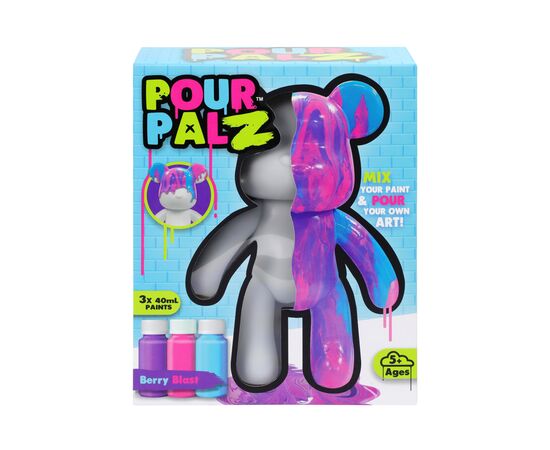 Набор для творчества ToyMonster Pour Palz Флюид Арт - Мишка "Ягодный взрыв" (GS-G08682)