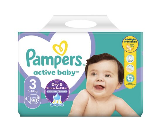 Подгузник Pampers Active Baby Mid Размер 3 (6-10 кг) 90 ш (8001090949455), изображение 2 Подгузник Pampers Active Baby Mid Размер 3 (6-10 кг) 90 ш (8001090949455), изображение 2