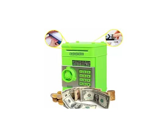 Интерактивная игрушка UFT сейф-копилка музыкальная с электронным купюроприемником Cashbox Green (UFTCashboxGreen), изображение 2 Интерактивная игрушка UFT сейф-копилка музыкальная с электронным купюроприемником Cashbox Green (UFTCashboxGreen), изображение 2