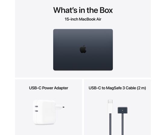 Ноутбук Apple MacBook Air 15 M4 A3241 Midnight (MC6L4UA/A), изображение 9 Ноутбук Apple MacBook Air 15 M4 A3241 Midnight (MC6L4UA/A), изображение 9