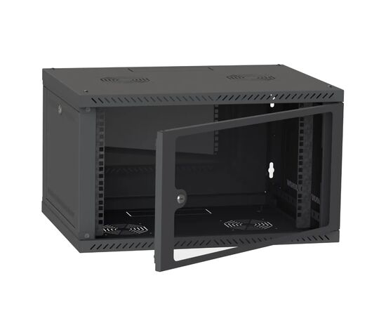 Шкаф настенный Ipcom 4U, 600*350, RAL9005 (СН-4U-060х035-ДС-9005), изображение 2 Шкаф настенный Ipcom 4U, 600*350, RAL9005 (СН-4U-060х035-ДС-9005), изображение 2