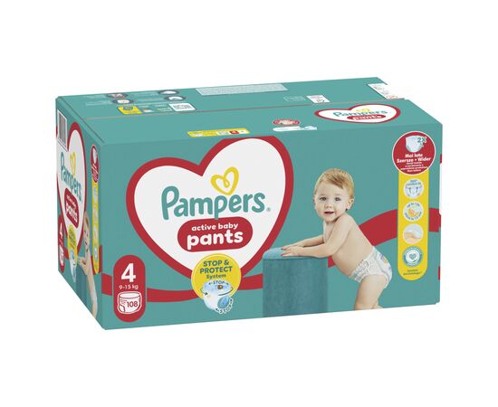 Подгузник Pampers трусики Maxi Pants Размер 4 (9-15 кг) 108 шт. (8006540069448), изображение 2 Подгузник Pampers трусики Maxi Pants Размер 4 (9-15 кг) 108 шт. (8006540069448), изображение 2