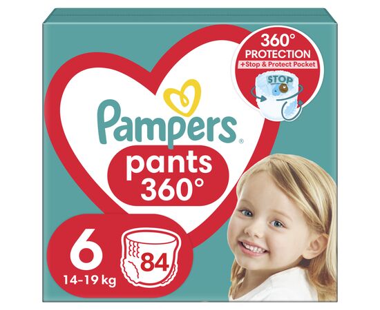 Подгузники Pampers трусики Pants Giant Размер 6 (14-19 кг) 84 шт. (8006540069530)