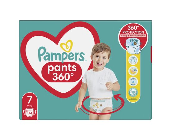 Подгузник Pampers трусики Pants Giant Размер 7 (17+ кг) 74 шт. (8006540069622), изображение 2 Подгузник Pampers трусики Pants Giant Размер 7 (17+ кг) 74 шт. (8006540069622), изображение 2