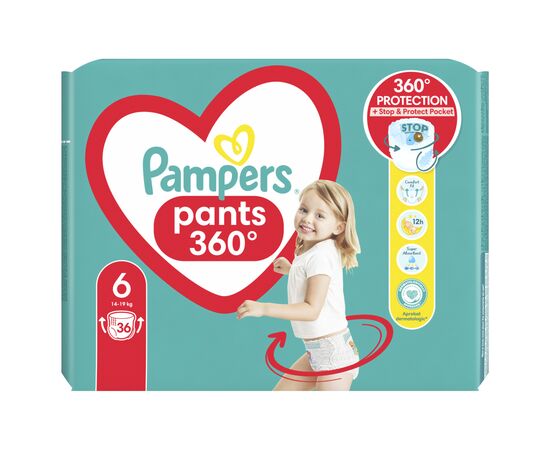 Подгузник Pampers трусики Pants Giant Размер 6 (15+ кг) 36 шт. (8006540069028), изображение 2 Подгузник Pampers трусики Pants Giant Размер 6 (15+ кг) 36 шт. (8006540069028), изображение 2
