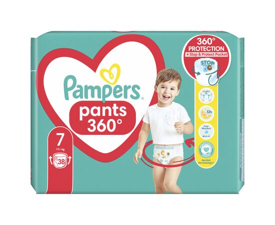 Подгузник Pampers трусики Pants Giant Plus Размер 7 (17+ кг) 38 шт. (8006540069387), изображение 2 Подгузник Pampers трусики Pants Giant Plus Размер 7 (17+ кг) 38 шт. (8006540069387), изображение 2