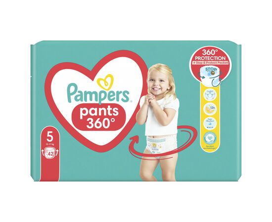 Подгузник Pampers трусики Pants Размер 5 (12-17 кг) 42 шт. (8006540068960), изображение 2 Подгузник Pampers трусики Pants Размер 5 (12-17 кг) 42 шт. (8006540068960), изображение 2