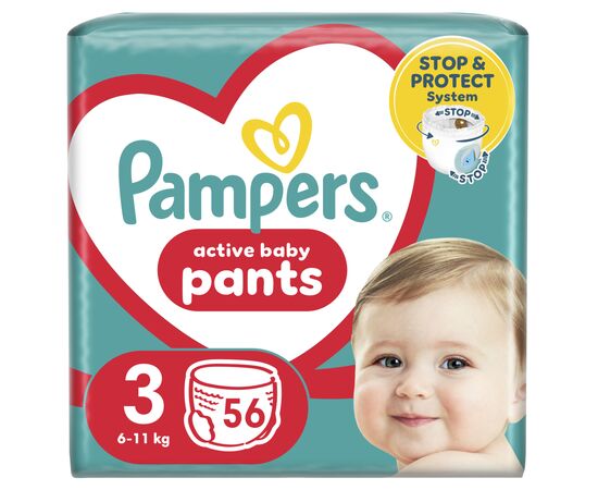 Подгузники Pampers трусики Pants Размер 3 (6-11 кг) 56 шт (8006540068663)